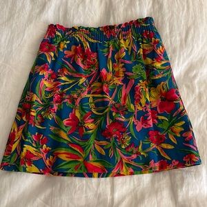 JCrew paper bag floral mini skirt